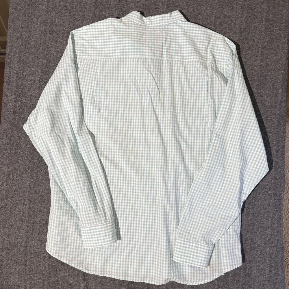 Tommy Bahama Shirt Mens 2XL Aqua Mint Gingham Button Down Long Sleeve Resortwear - Picture 6 of 9